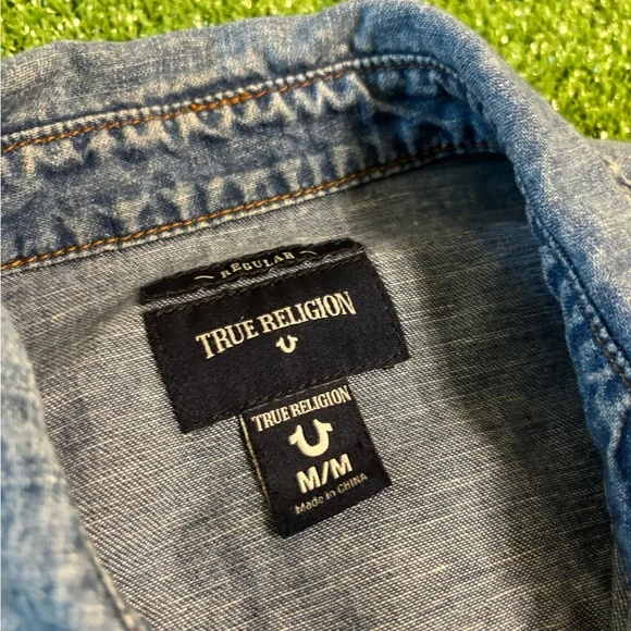 True Religion Western Denim Short Sleeve Button Up